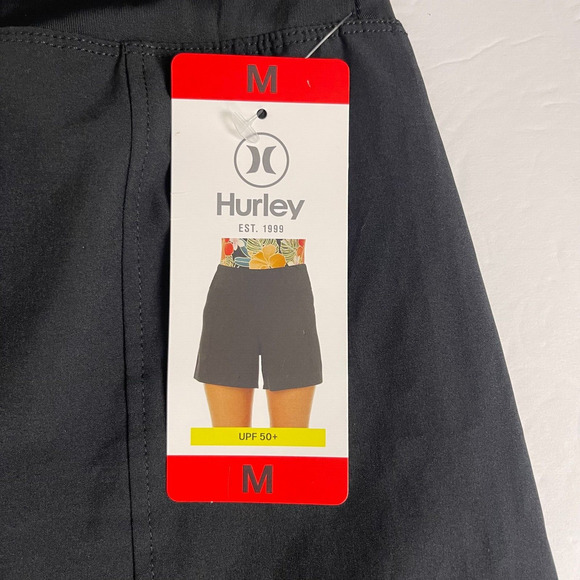 Hurley Swim Shorts Size Medium High Waist Zip Pocket UPF 50 Stretch Nylon - Picture 6 of 9
